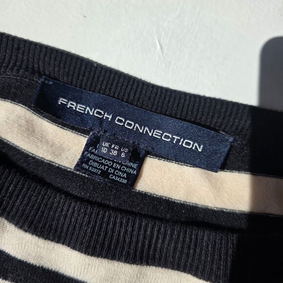 French Connection Knit Dress, Long Sleeve, Mini Dress, Boat Neck 6, Stretchy - Picture 4 of 7